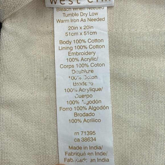 West Elm Chevron Crewel Embroidered Pillow Covers 20x20 Set of 2 Cotton - Picture 4 of 6